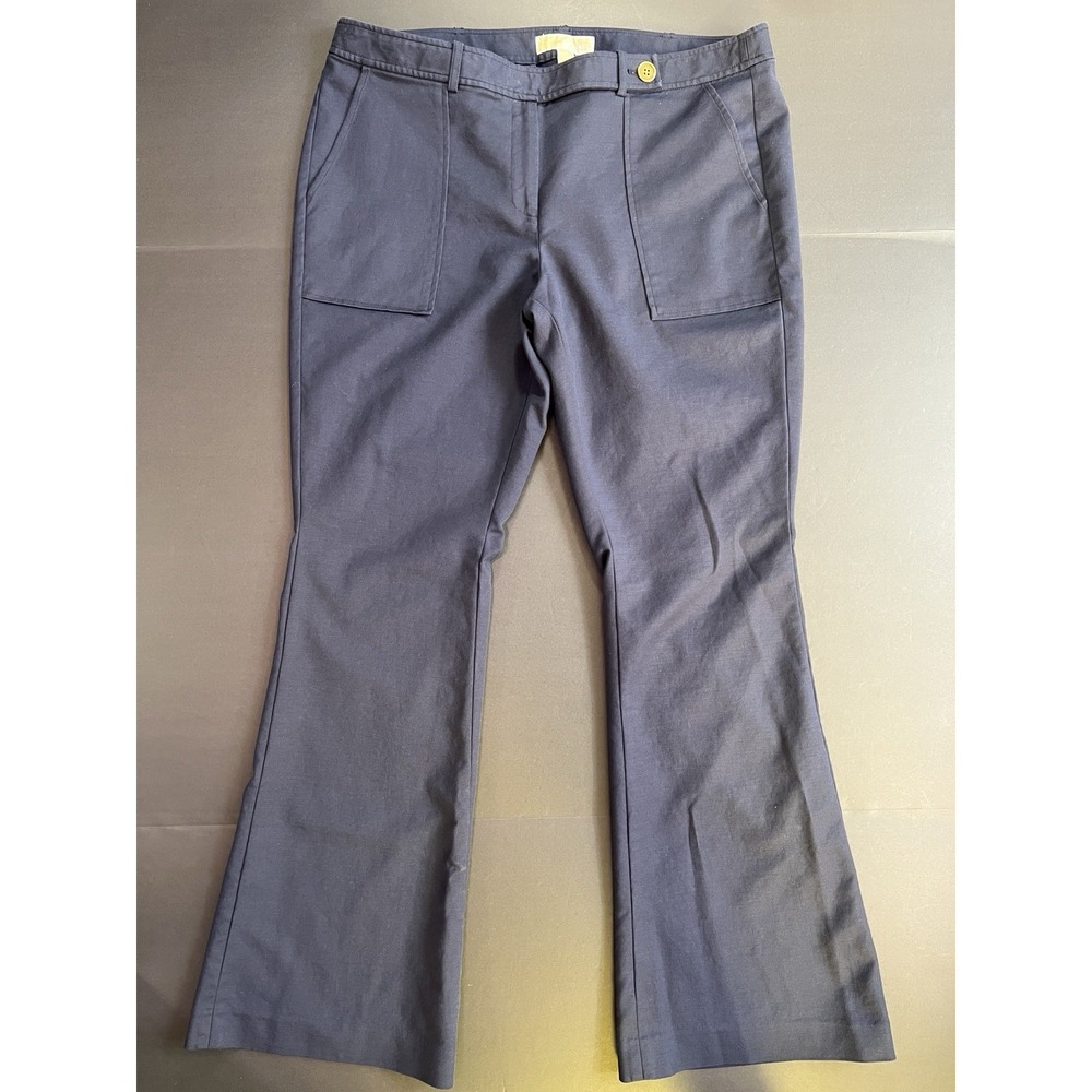 Preppy Minimalist Office Siren Michael Kors Dress Pants Bootcut Women's 14 Blue